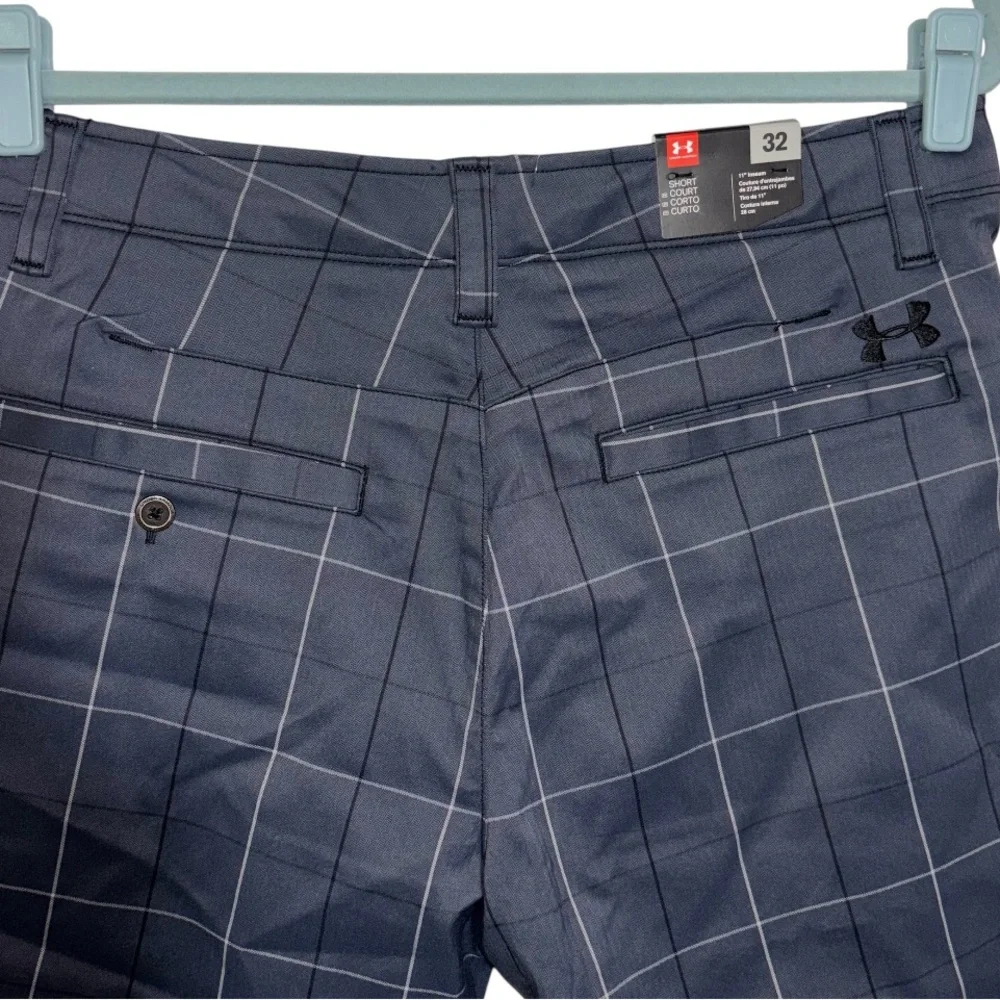 Under Armour Golf Shorts Heat Gear Gray Plaid Men’s Size 32 with 11” Inseam - Picture 5 of 16